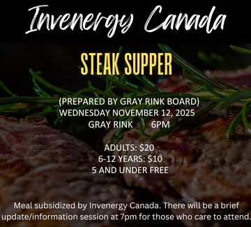 Invenergy Canada - Steak Supper (Wednesday November 12, 2025)